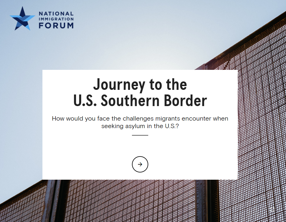 Click on the image to join a Honduran mother on her journey to the U.S. southern border (Source: National Immigration Forum)